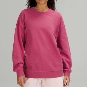 Lululemon Perfectly Oversized Crew Neck Sweatshirt Hot Pink Lychee Size 20 XXL
